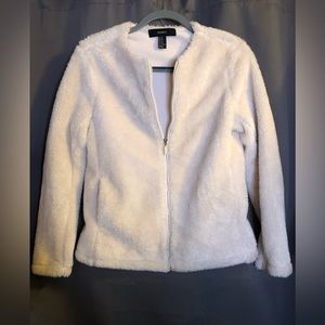 Forever 21 Faux Fur Cream Jacket